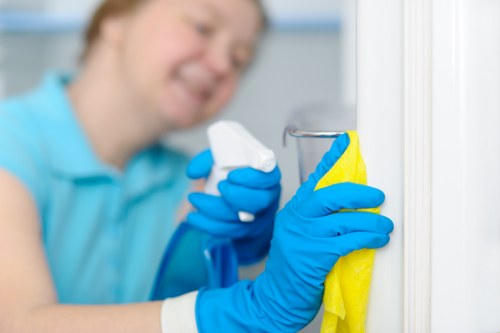 Technician treating a pet stain on carpet in a BR3 home